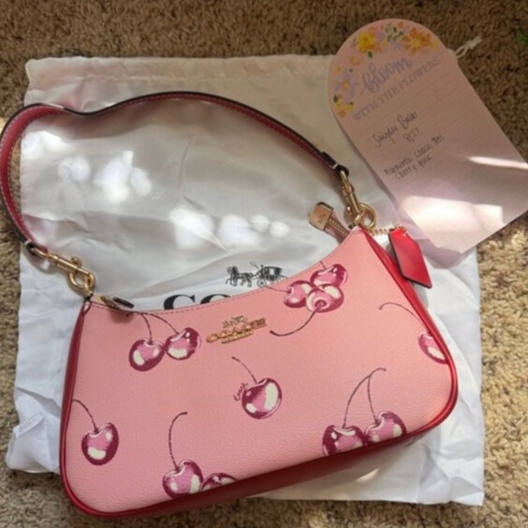 Coach Teri Shoulder Bag With Cherry Print NWT - Picture 4 of 6